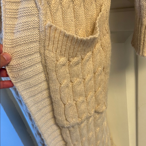 Cozy Cream Cable Knit Sweater Long 3x - Picture 3 of 5